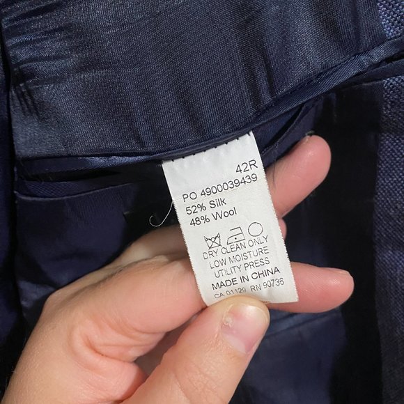 Navy Lauren Ralph Lauren Blazer / Sport Coat Silk Wool Blend - Picture 7 of 10